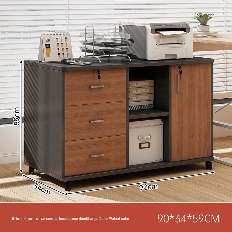 Multi-Layer Office Storage Cabinet with Lock and Drawers