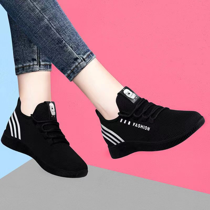 Foreign Trade Women's Shoes 2025 Spring and Autumn New Sports Shoes Women's Breathable Fly-woven Casual Shoes Lightweight Fly-woven Running Shoes