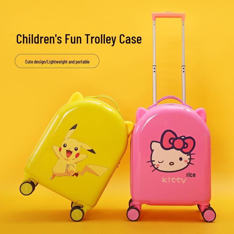 18-Inch Kids' Cartoon Trolley Suitcase with Combination Lock – Ideal Cabin Luggage for Boys and Girls