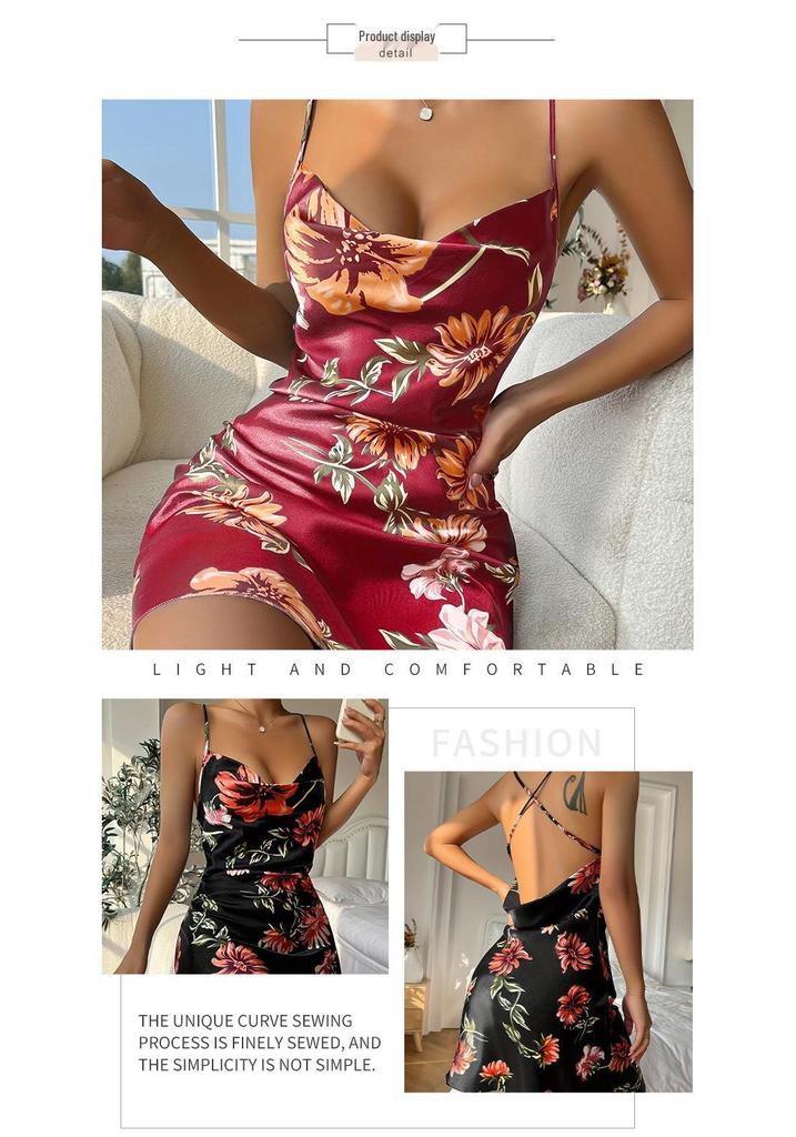 Elegant Spring/Summer Ice Silk Backless Camisole & Shorts Set for Women