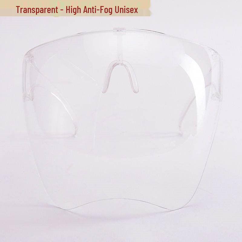 Clear Full-Protection Face Mask with Anti-Droplet, Anti-Fog, Windproof, Dustproof, and Oil Fume Resistant Features