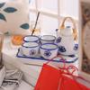 1 Set 1:12 Mini Teapot Cup Realistic Decorative Ceramics Japanese Style Porcelain Tea Kit Dollhouse Accessories for Living Room