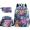 3 Piece School Backpack Set for Students Large Capacity Oxford Cloth Schoolbag with Shoulder Strap and Pencil Case