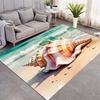 Beach Conch Seashell Watercolor Print Area Rug Non‑Slip Rectangular Floor Mat for Gaming Room Office Living Bedroom Home Decor