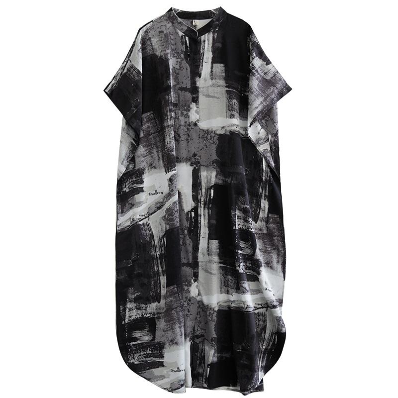 Short Sleeve Plus Size Vintage New In Dresses for Women Casual Loose Long Summer Shirt Dress