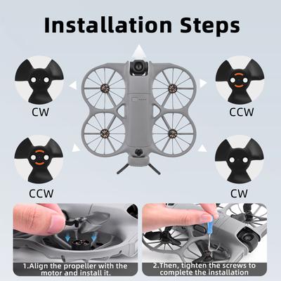 2 Pairs Props Wings Including Screws and Screwdriver Low Noise Wings Replacement Blades Compatible for DJI Neo 2 Accessories