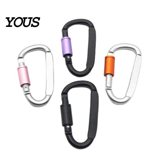 Aluminium Karabiner 4 Stück Heavy Duty Clip, Legierung Outdoor Schlüsselanhänger Karabiner, D-förmige Metallhaken Schnalle für Wasserflasche, Schlüssel, Rucksack