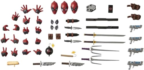 Kaiyodo Revoltech Amazing Yamaguchi Deadpool Ver. 2,5, około 170 mm wysokości, figurka akcji bez skali z PVC i ABS, malowana