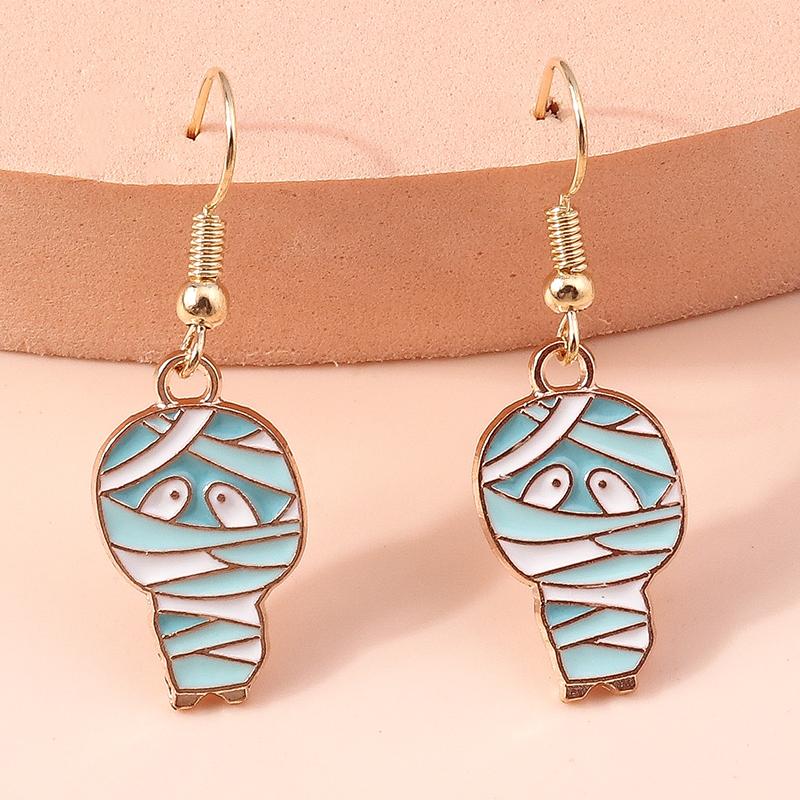 Fashion Halloween Ghost Pumpkin Earrings Women Girls Mummy Witch Bat Drop Earrings Halloween Party Jewelry Gifts