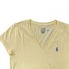Polo Ralph Lauren Solid Color Logo Embroidered V-Neck Short Sleeve T-Shirt Women Tops Yellow 211682523-089