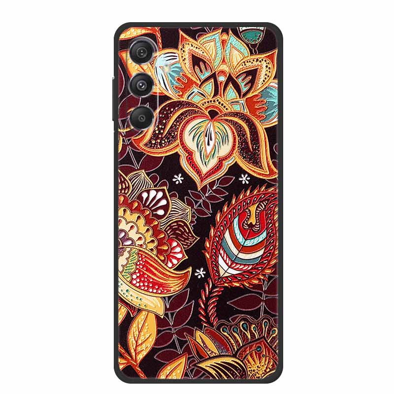 3D Emboss Case For Samsung Galaxy A16 5G Phone Case Coque Flowers Soft Silicone Back Cover For Samsung A56 A36 M16 F16 A26 Case