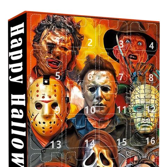 Halloween Advent Calendar 2025 24 Days Countdown Calendar with 24 Pcs Collectible Horror Pendants/Earrings Surprise Gifts for Halloween Decor