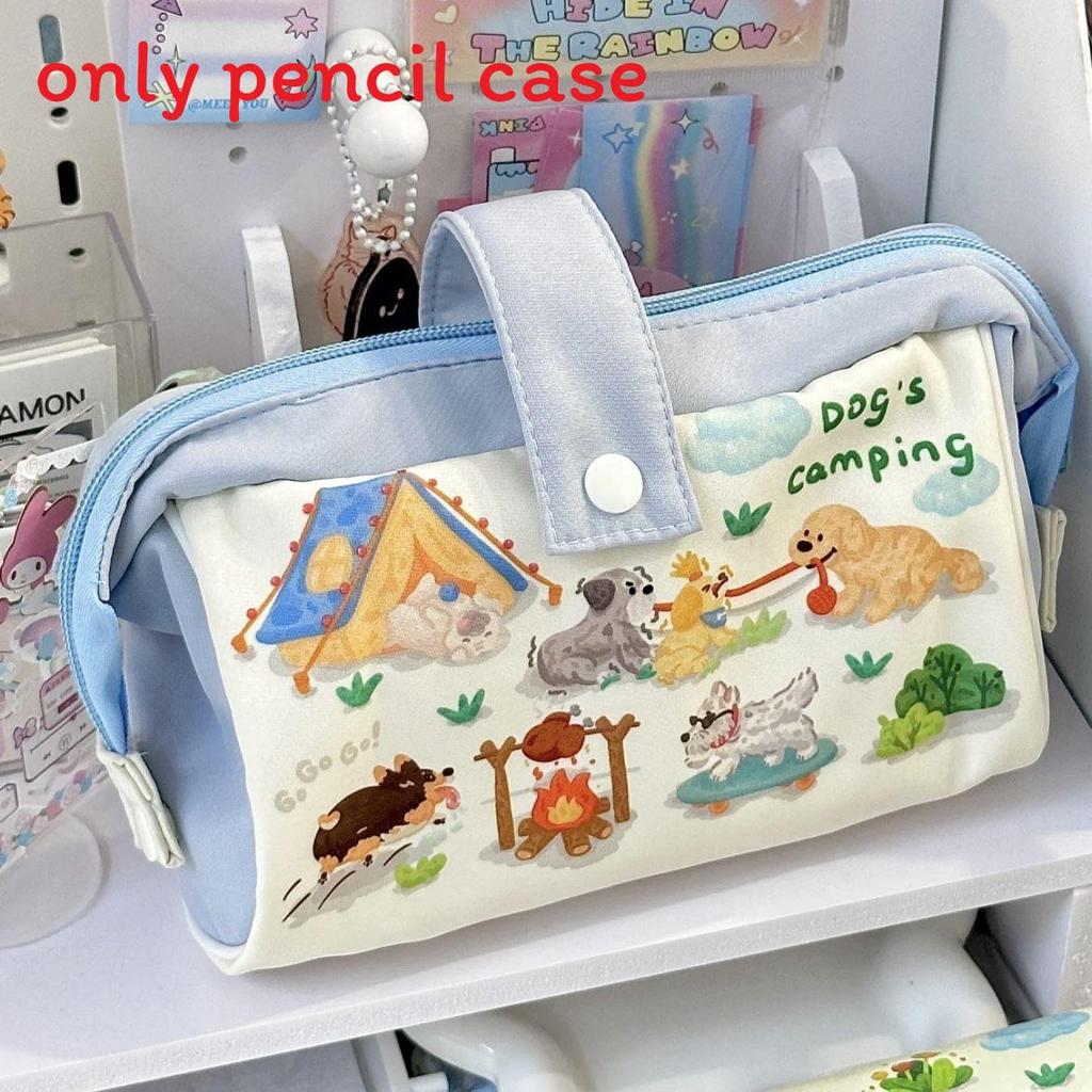 

Camping Dog Net Red Girls Pencil Case With Large Capacity For Stationery Storage Camping