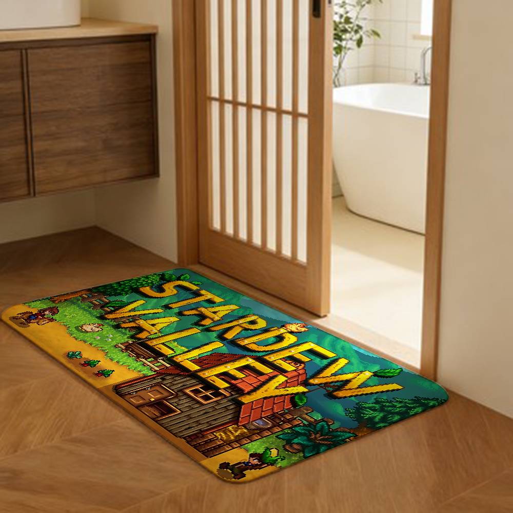 Farming Game S-Stardew V-Valley Entrance Door Mat Washable Non-Slip Living Room Sofa Chairs Area Mat Kitchen Welcome Doormat
