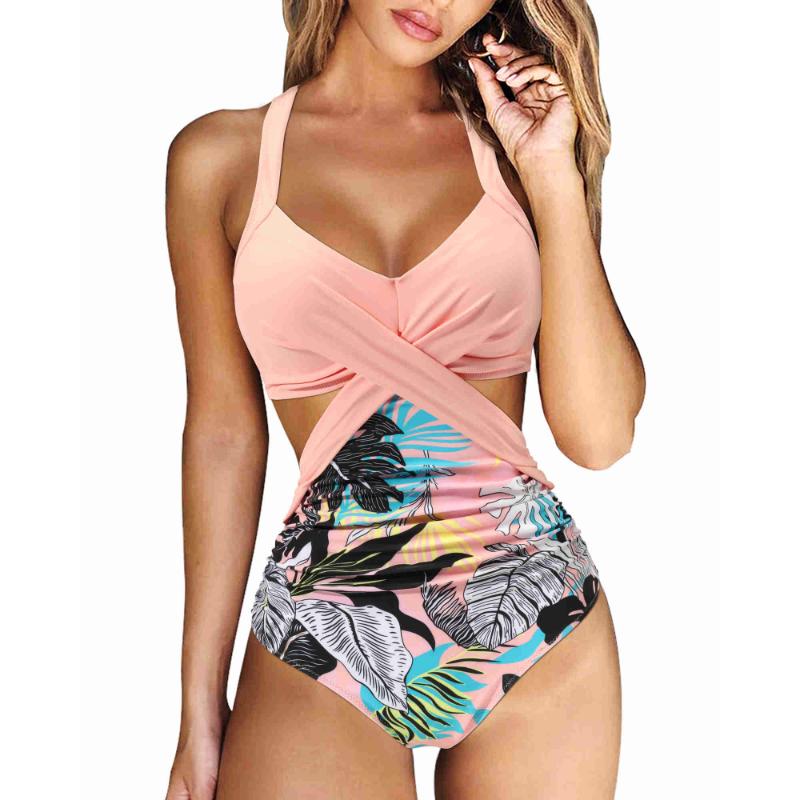 Jednodílné plavky Tankini Halter Velké velikosti Brazil Beach Push-Up plavky Body s vysokým pasem Monokiny Bikiny