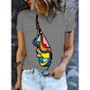 Fashion Women's Striped Printed Top Casual Loose Short Sleeves Comfortable Breathable T-Shirts Women’s