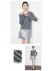 Light Luxury 3D Cable Knit Beaded Round Neck Long Sleeve Sweater Top for Women