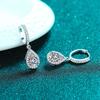 925 Sterling Silver Women's Teardrop Moissanite Ear Cuffs with PT950 Gold Plating