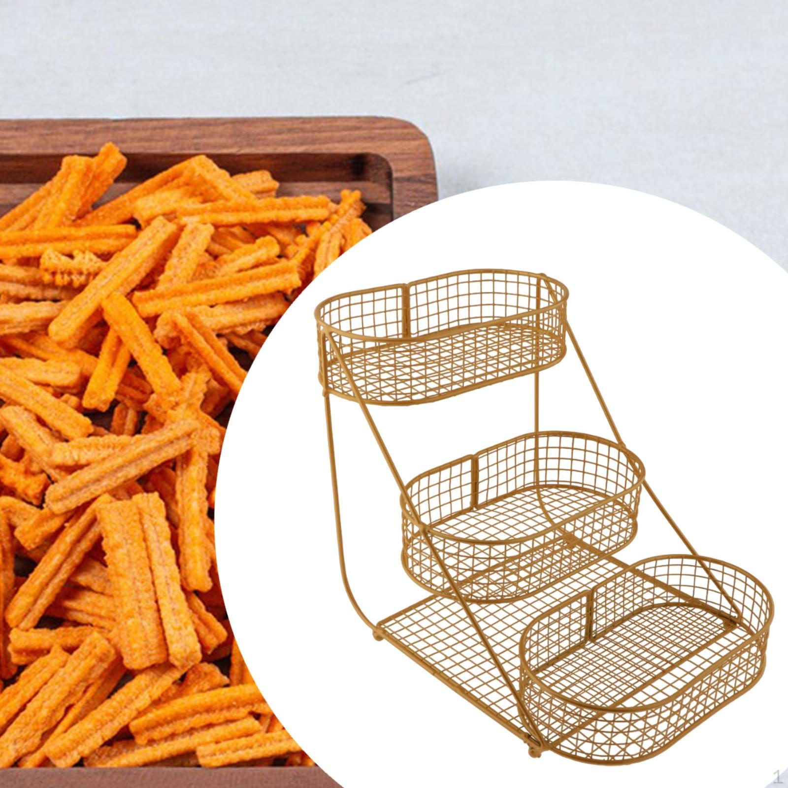 

3-х уровневая столешница корзина для фруктов подставка для фруктов держатель для хранения овощей стеллаж для кухни золотой