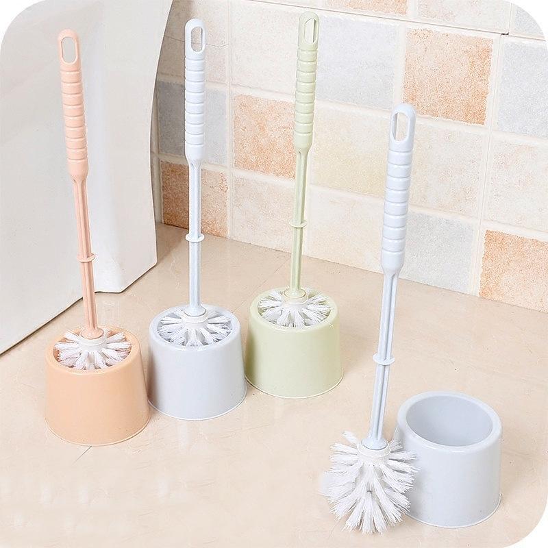 Home and daily use creative bathroom thickened plastic with base toilet brush set toilet cleaning brush toilet brush