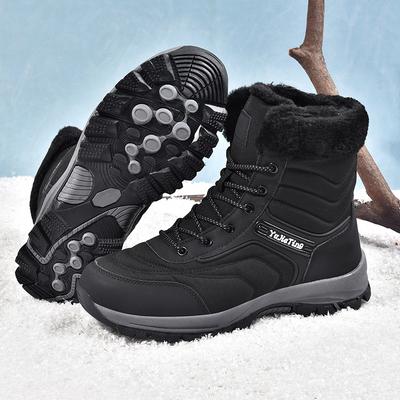 Hohe Stiefel Plüsch Wanderschuhe Unisex Winter Baumwollschuhe Rutschfeste Schneestiefel Herren Damen Wasserdichte Outdoor Laufschuhe