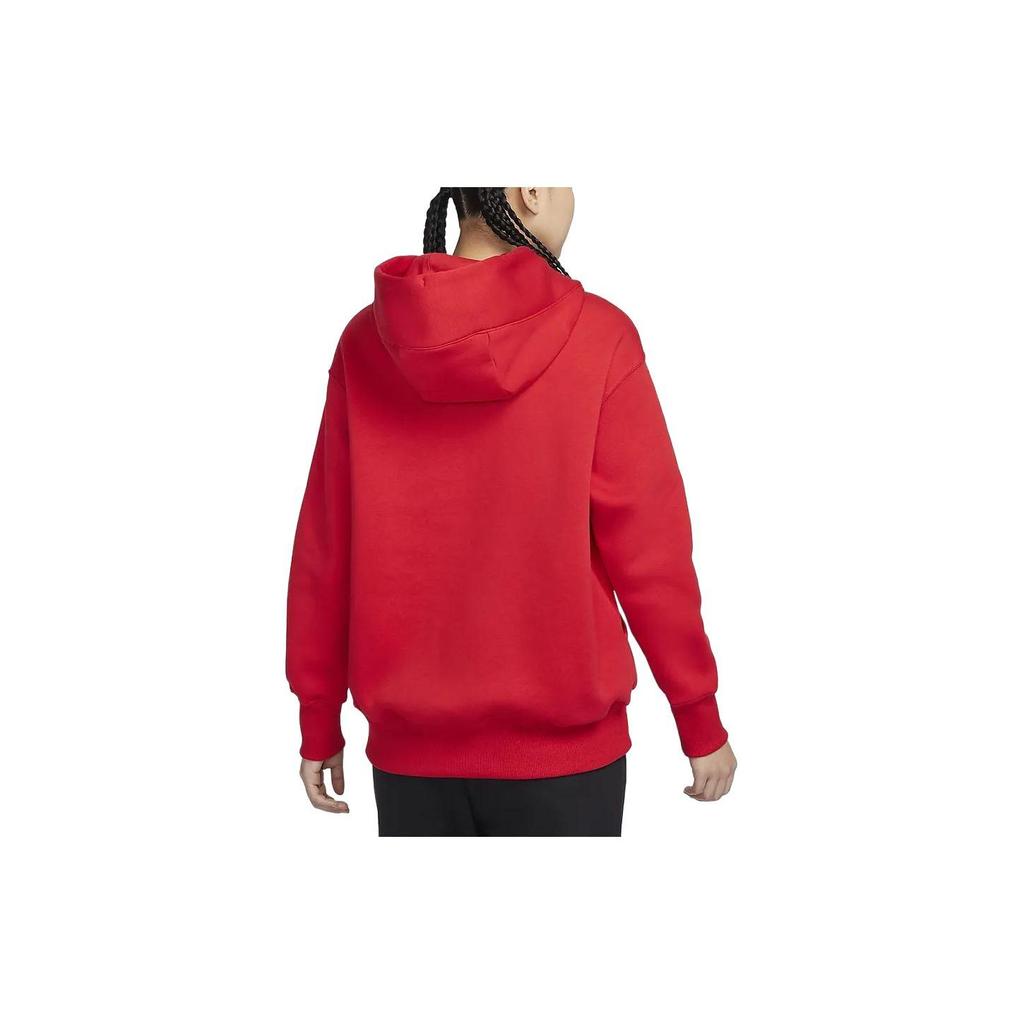 Nike Lunar New Year CNY Collection FW23 Sportswear Phoenix Fleece Solid Color Hooded Pullover Sweatshirt Women tops Red DQ5861-657