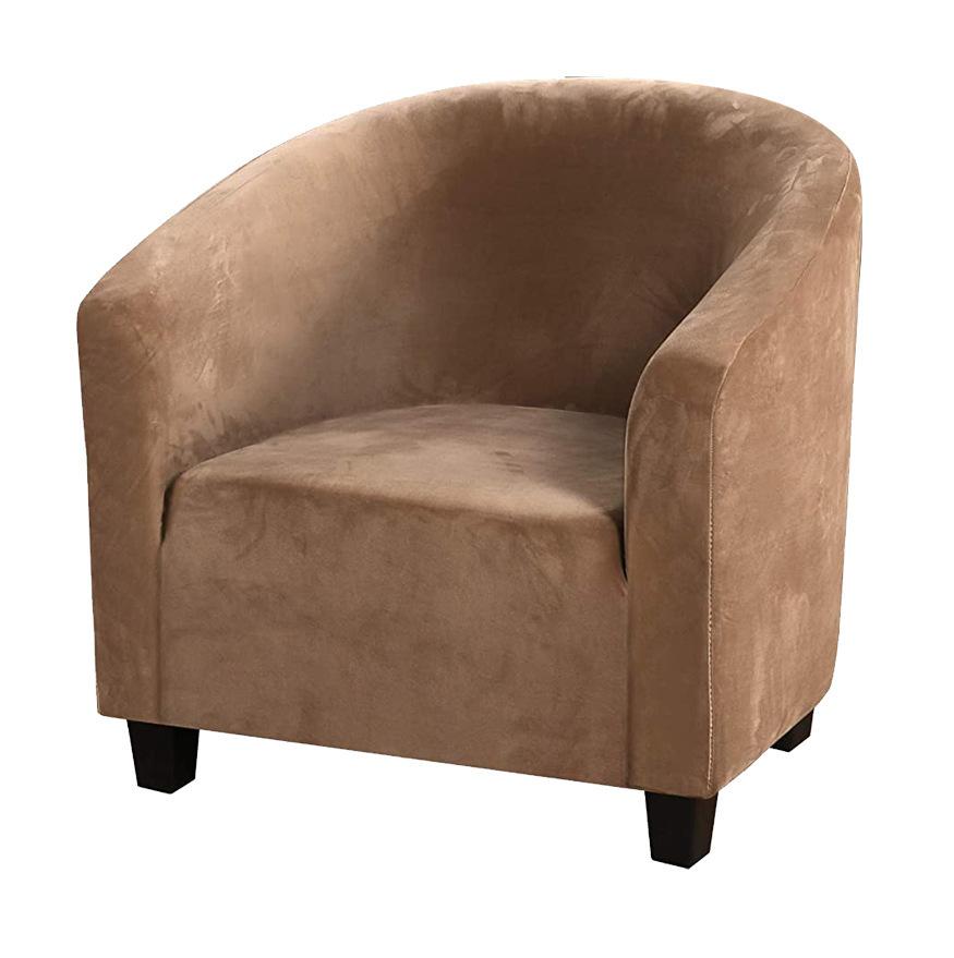 

Velvet Club Chair Slipcover Stretch Tub Chair Cover Skid Resistance Furniture Protector Fabric Super Soft Couch Slipcover One Size