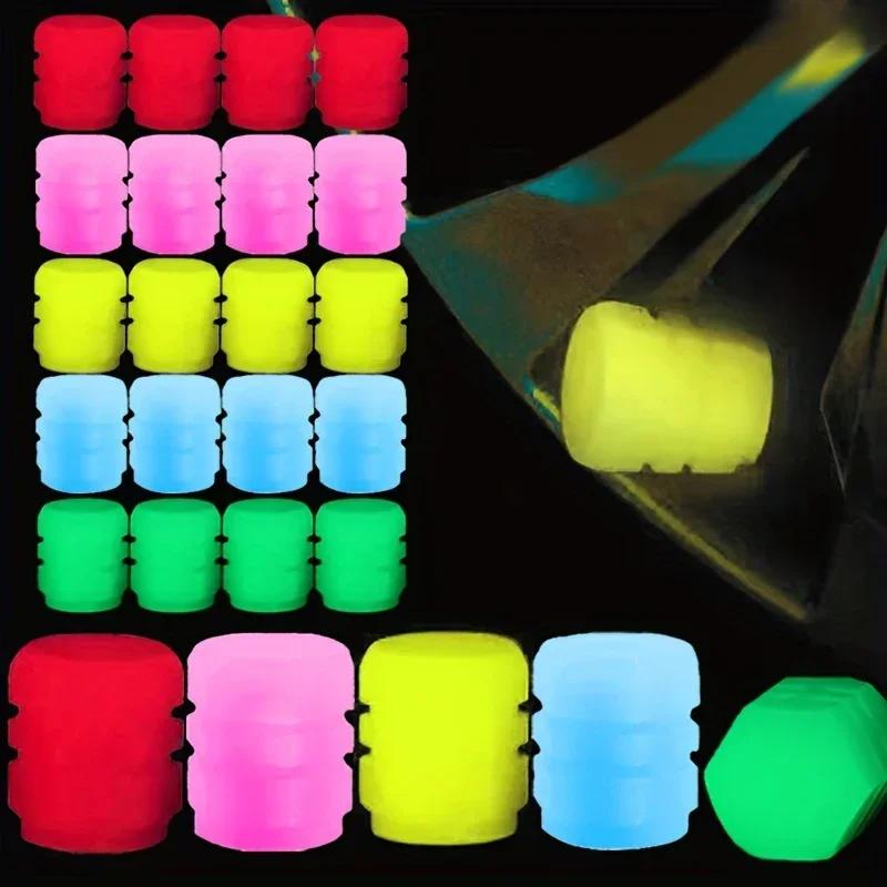 4KS Svítící krytky ventilků pneumatiky Auto Motocykl Kolo Svítící kryt ventilku Krytka ventilku pneumatiky Kola Náboje ráfku Stylingový nástroj Auto příslušenství