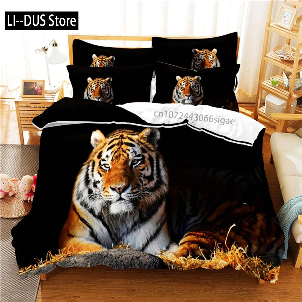 Comforter Lie Tiger Bedding Set 3D Bedding Digital Printing Queen Size Bedding Set Fashion Design