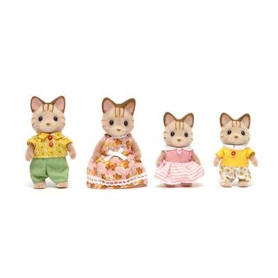 Sylvanian Family Gestreifte Katzenfamilie 5180, 1 Stück, gemischt, koreanisches beliebtes Spielzeug