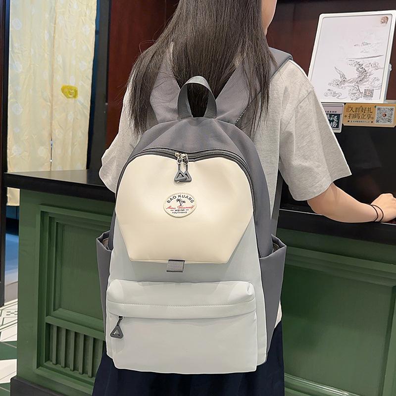 Niche Lightweight Casual Simple Fashionable Contrasting Versatile Schoolbag Junior High School College Backpack