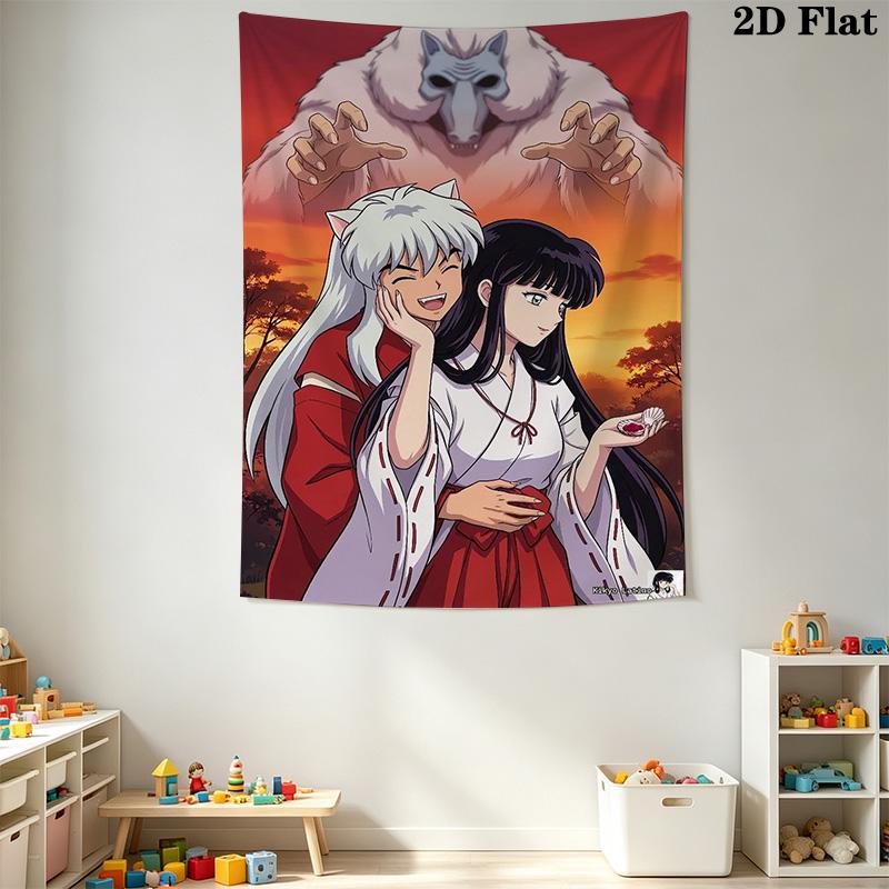 Inuyasha Timeless Adventures Tapestry Fashion Print Background Cloth Background Cloth Christmas Gift Home Decor