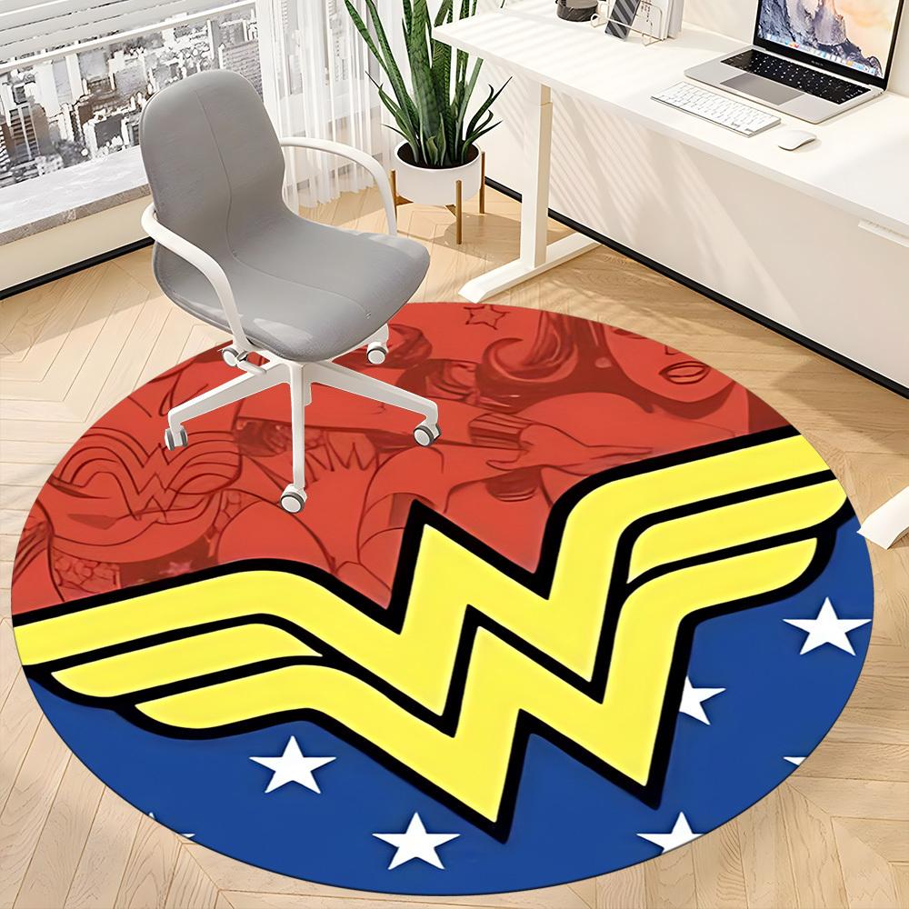 1pc Wonder Woman Office Round Area Rug, Under Office Chairs Bedroom Living Room Home Decor, Room Deco, Available in Various Sizes