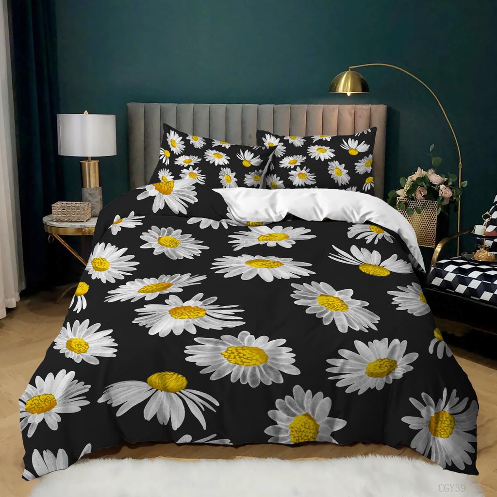 Daisy Duvet Cover Set Natural Daisy Bedding Set Small Fresh Flower Theme Comforter Cover Microfiber Queen King Size Quilt Cover