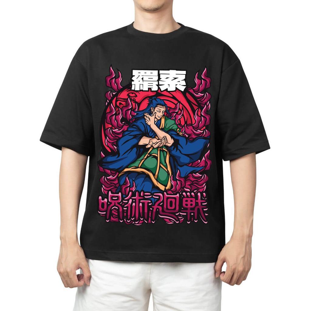 Jujutsu Kaisen Satoru Gojo Domain Expansion Pink Background Anime Print T Shirt Men 2026 Summer Casual Streetwear Oversized