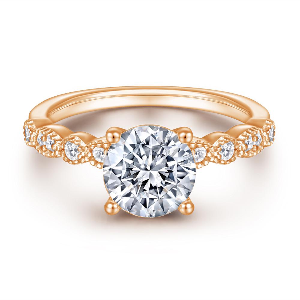 

Tonglin Zircon Wedding Rings in s925 Sterling Silver & Rose Gold for European & American Ladies US 10 розового золота