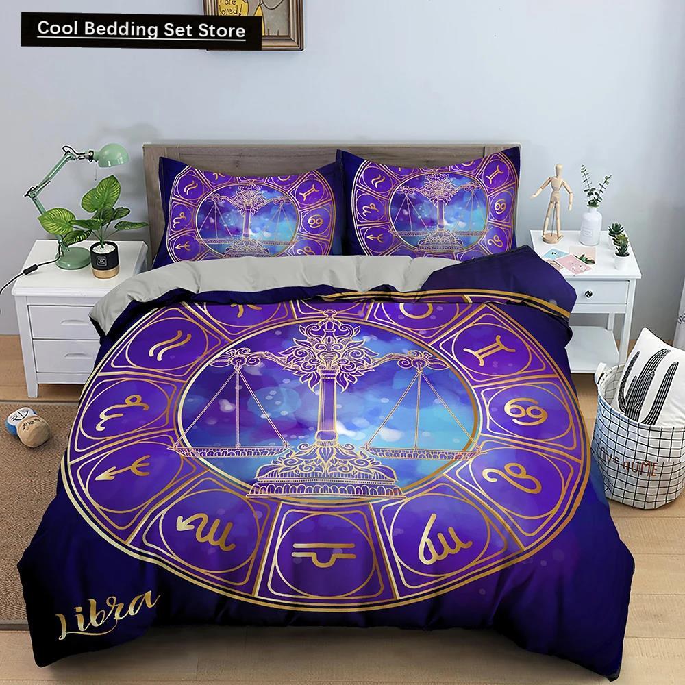 Constellation King Queen Duvet Cover Astrological Bedding Set For Kids Teens Adults Psychedelic Tarot Astrology Soft Quilt Cover