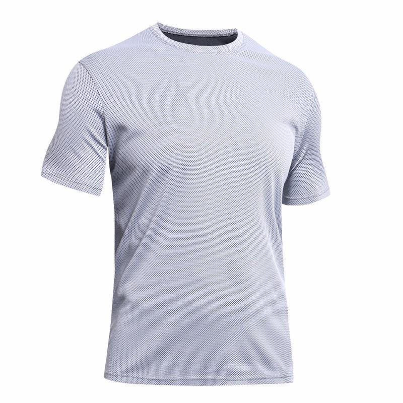 

Мужская спортивная одежда с коротким рукавом, быстросохнущая - Идеально подходит для баскетбола, бега или летних мероприятий на открытом воздухе. M светло-серый