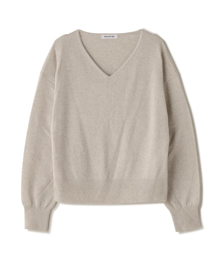 Beauty Sweater Blend Gentle [Natural Basic] <Fox Series> V-Neck Women's Off-White