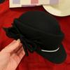 Fashion Wool Fedoras Caps Bowler Hat for Women 20S Flapper Costume Hat Cocktail Party Caps Elegant Winter Warm Round Hat