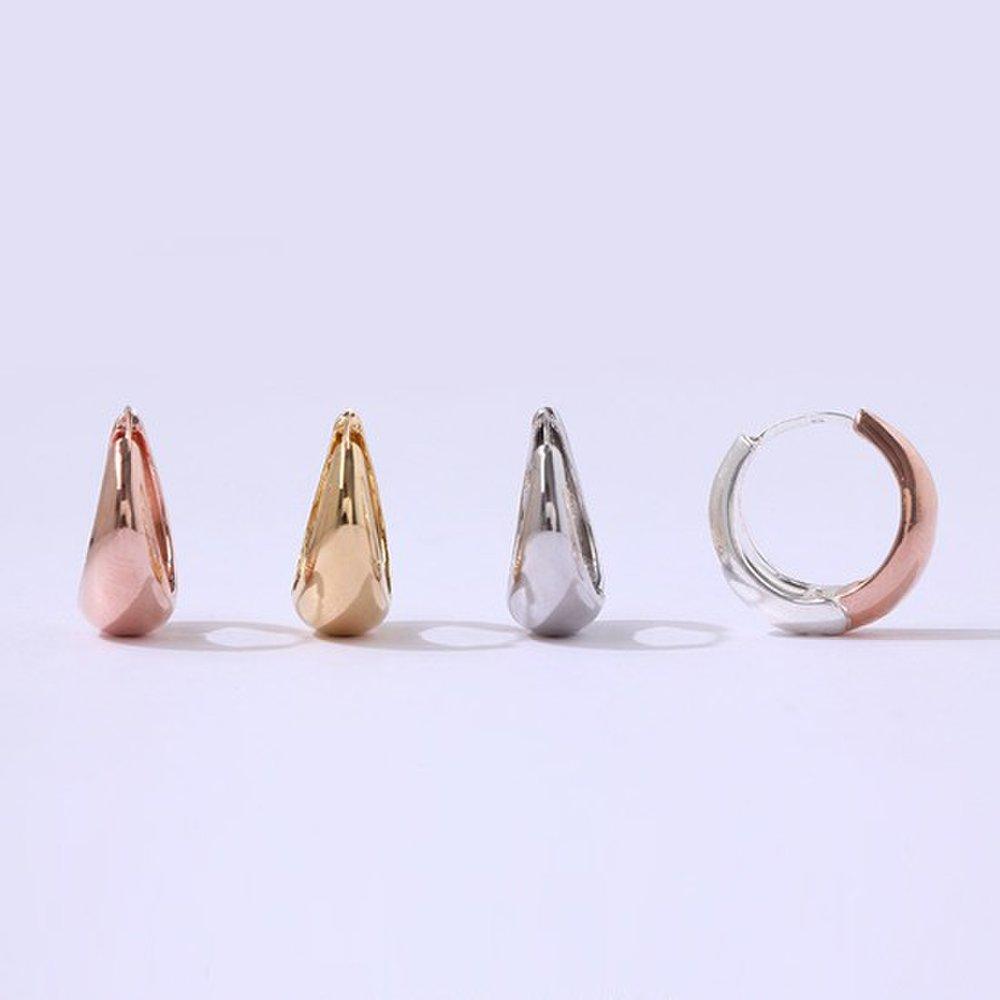 [Luvre Paris] 14K Gold Remy Simple Hoop Earrings Ea1270