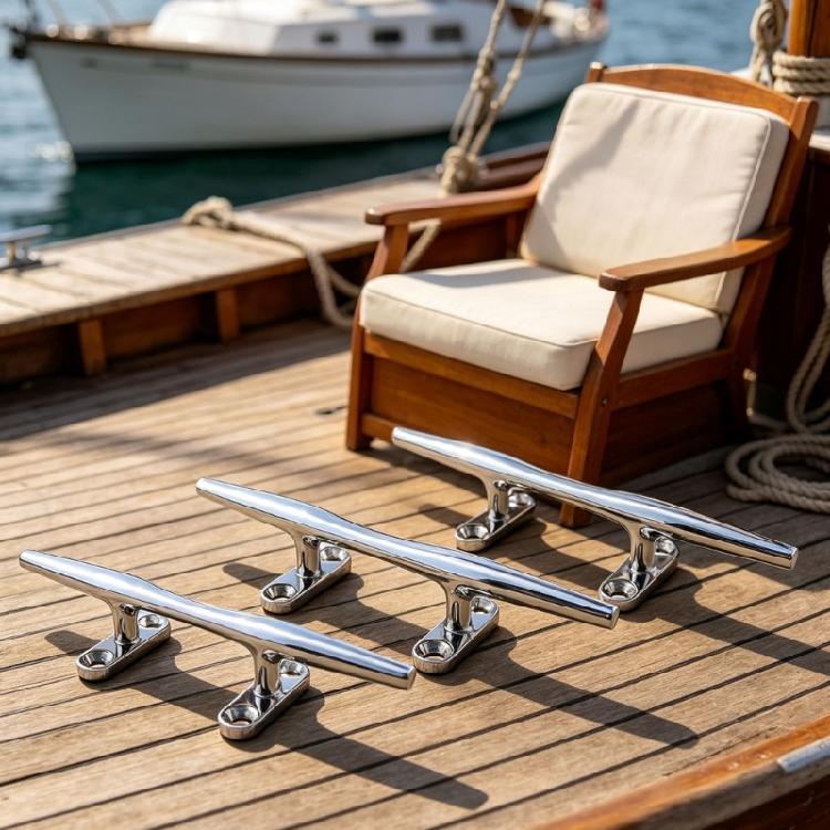 Marine Hardware Boat Cleat 2 Pack, 316 Stainless Steel Screw Mount Dock Cleat for Mooring and Deck Tie-Down Use