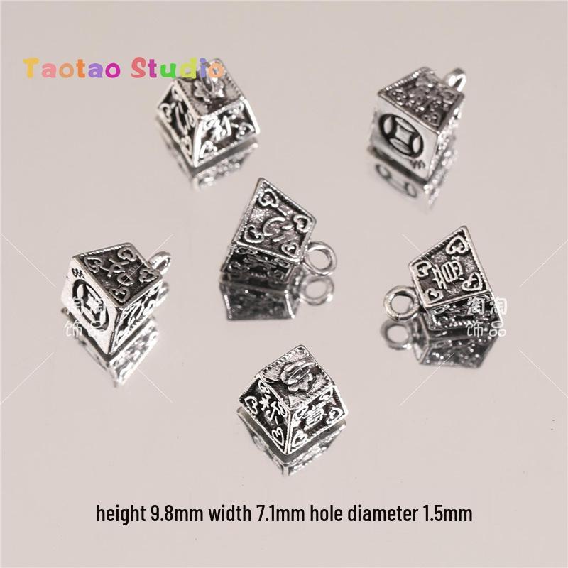 Tibetan Antique Silver Flower Spacer Beads Pendant for DIY Jewelry