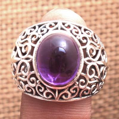 Frauen-Ring, Edelsteinschmuck, handgefertigter Ring, Statement-Schmuck, Amethyst-Ring