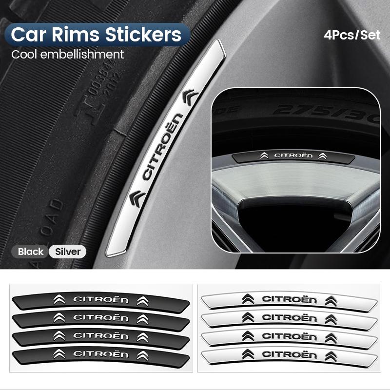 4pcs Car Styling Tire Wheel Stickers Decorative Racing Accessories For Citroen Grand Berlingo Jumper Celysee Xsara Picasso