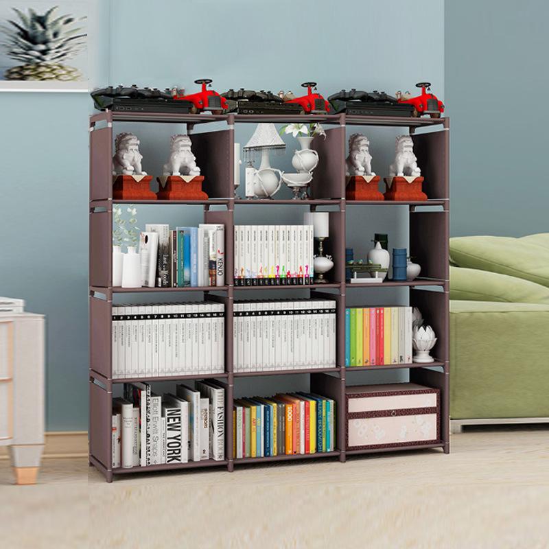 Best-Selling Multi-Layer Bookshelf: Three-Column Steel Pipe Bookcase for Home Storage & Student Organization