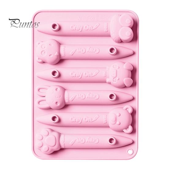 

6 полостей, прочная антипригарная силиконовая форма для десерта, милый кролик, карандаш, помадка, торт, десерт, форма для изготовления хлебобулочных изделий, принадлежности для выпечки розовый