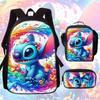 Stitc Schoolbag, Primary And Secondary School Student Backpack, Satchel, Pencil Case, Three-Piece Set, Animation Cartoon