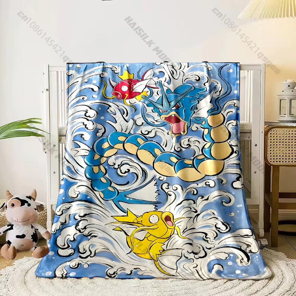 

Retro Pokemon Gyarados Blanket Anime Lovers Gift Blanket Bedroom Living Room Sofa Office Multi Scene Available Next Day Shipping 75x90cm(30x35in)