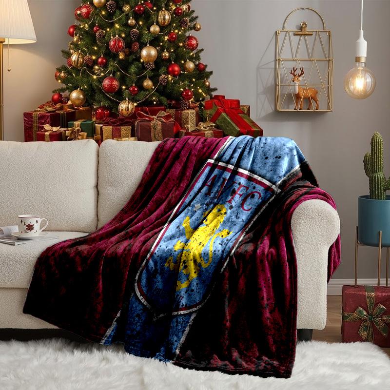Football Villa Design Throws Blanket Flannel Blankets Plush for Couch Bed Gifts for Men Women Travel picnic blanket Christmas fan gifts